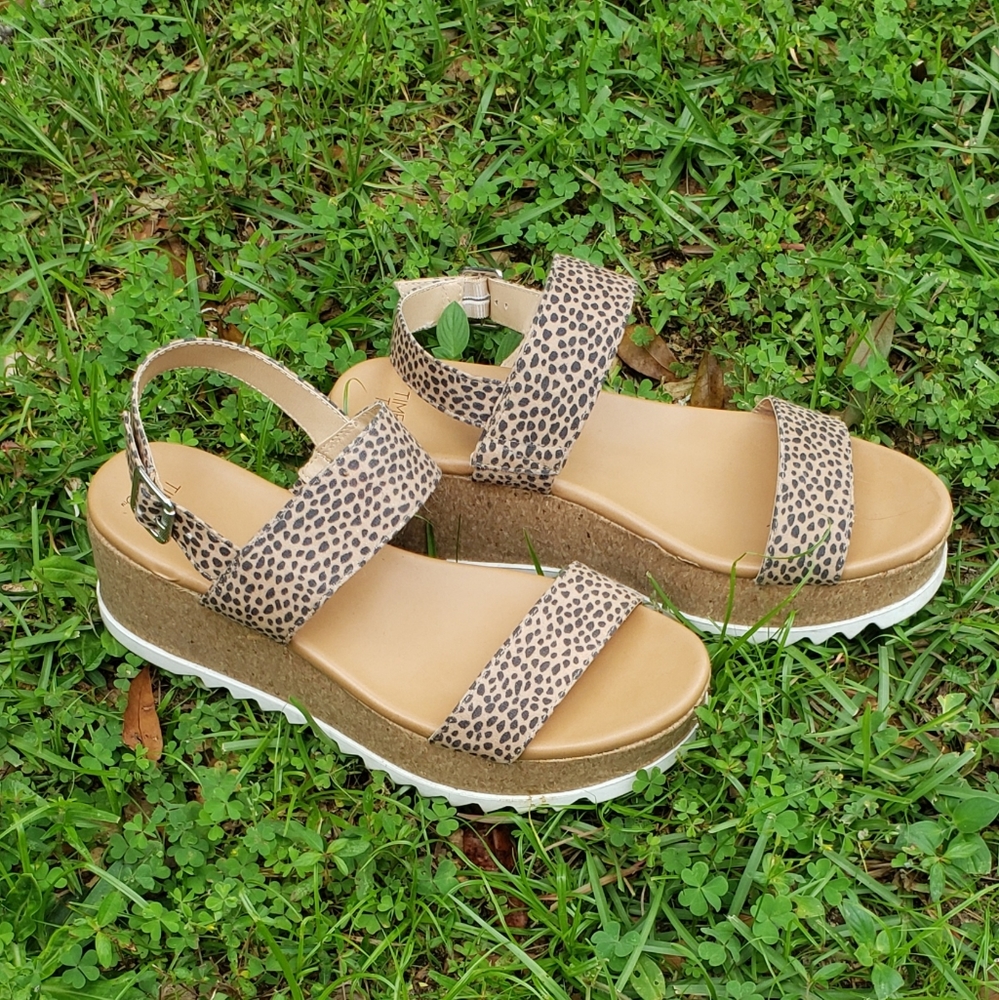Cheetah/ Leopard Print Wedge Sandals